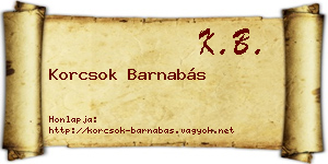 Korcsok Barnabás névjegykártya